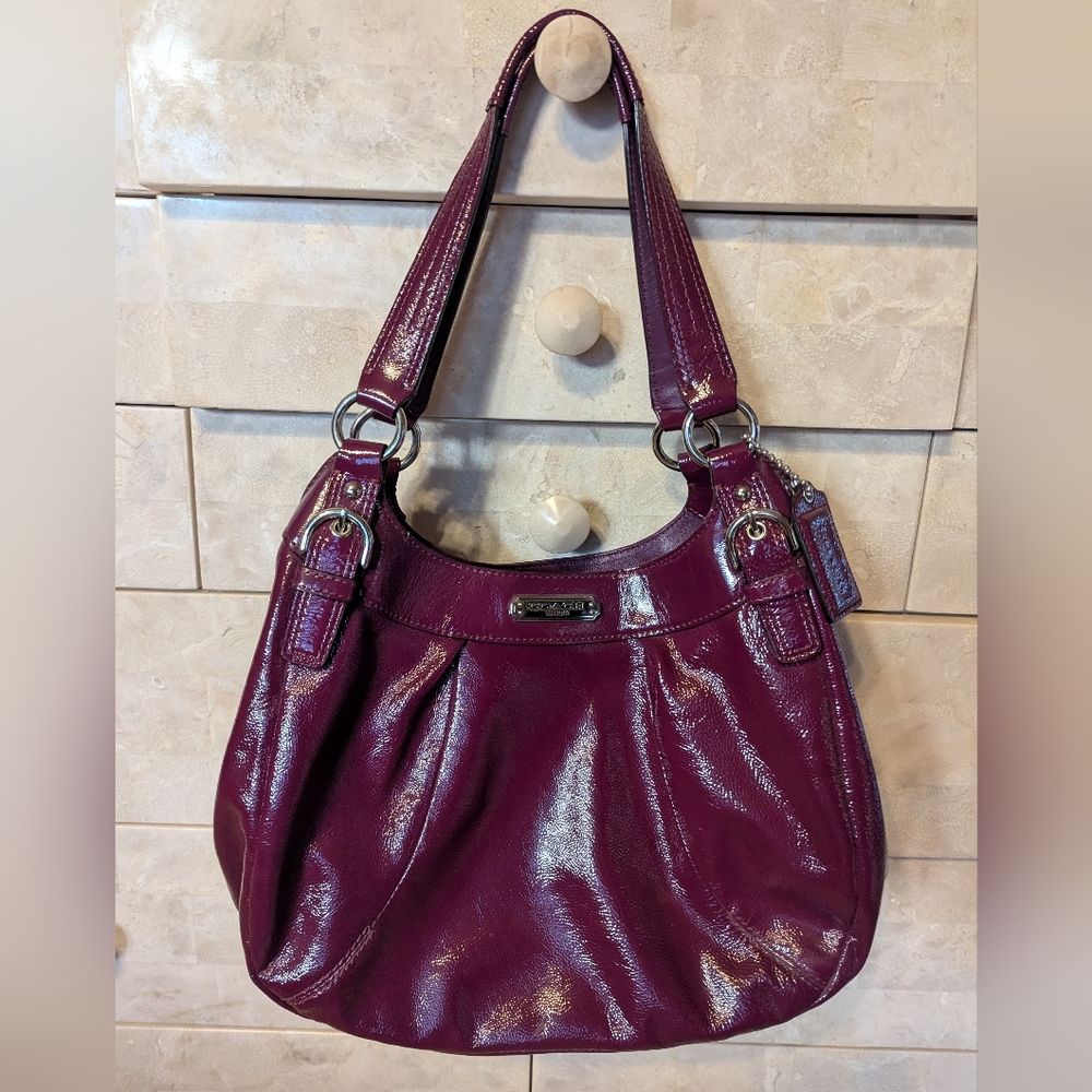 Coach Shiny Plum Shoulder Bag